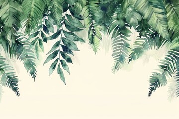 A tranquil and vibrant illustration of green ferns, perfect for backgrounds and nature-themed projects.