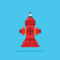 red fire hydrant pillar icon. fire extinguisher equipment illustration. suitable for poster and web icon use
