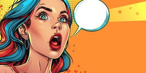 Woman with speech bubble