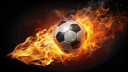 Fototapeta premium flaming+football