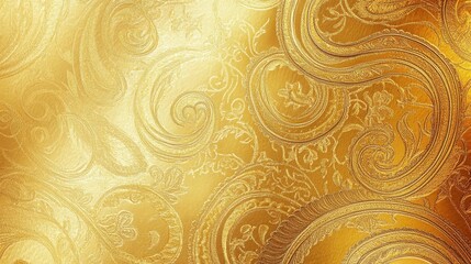 Ornate golden pattern with intricate swirls and floral designs.