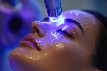 Hydro Microdermabrasion Facial Treatment Close-Up at Cosmetic Spa Clinic