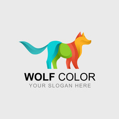 abstract gradient abstract vector wolf logo