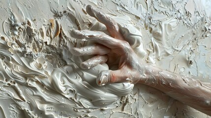 Hand in White Paint.