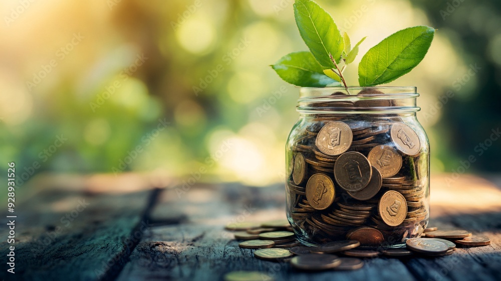Poster A step-by-step guide showing how to set financial goals including short-term medium-term and long-term objectives with tips for achieving them Stock Photo with copy space