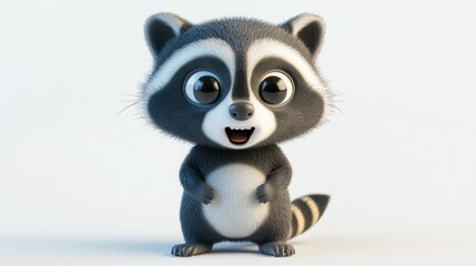 Fototapeta premium Cute Raccoon with Big Eyes