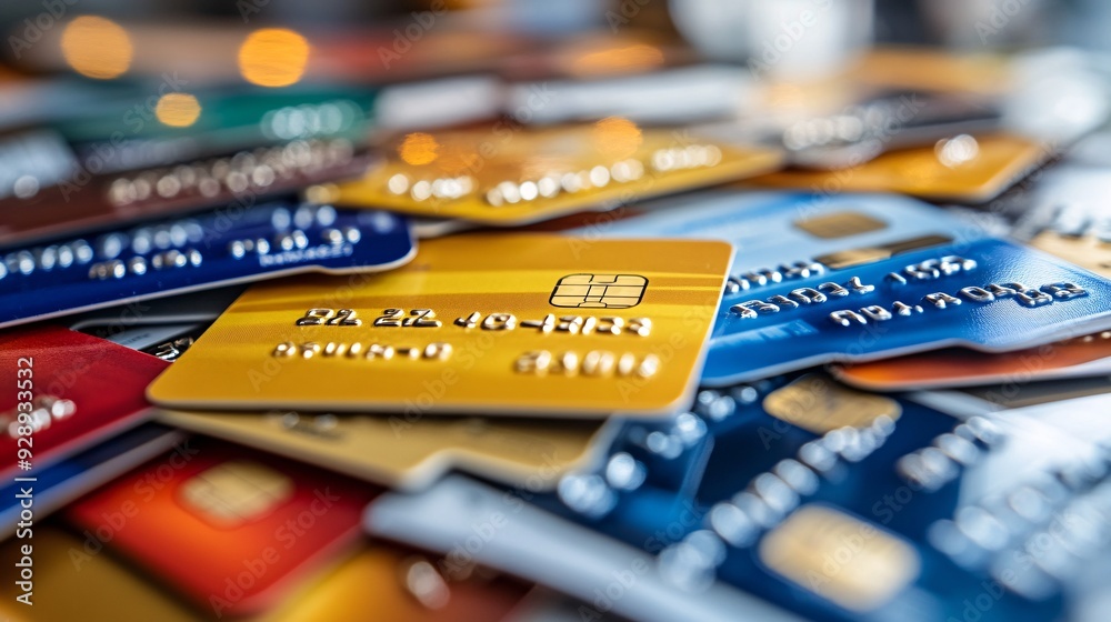 Aufkleber A visual guide explaining how to use credit cards responsibly with tips on managing credit limits paying off balances and avoiding high-interest rates Stock Photo with copy space