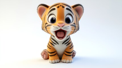 Adorable Cartoon Tiger Cub