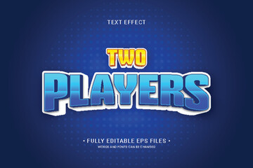 Two players editable three-dimensional text effect