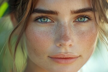 Fototapeta premium Radiant Woman Advocating for Skin Vitamins
