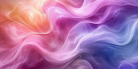 Obraz premium A mesmerizing abstract image featuring a dynamic blend of flowing waves in shades of pink, purple, blue, and orange.