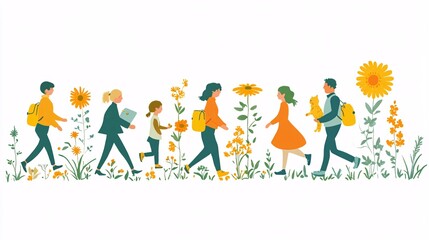 An illustration showing the different stages of life and the financial planning needs for each stage from starting a career to retirement Stock Photo with copy space