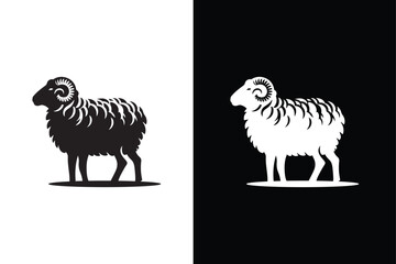 Sheep icon illustration on white background.