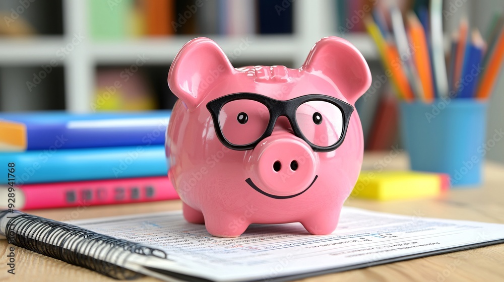 Aufkleber An infographic showing how to create a financial plan with steps for setting goals creating a budget saving and investing Stock Photo with copy space
