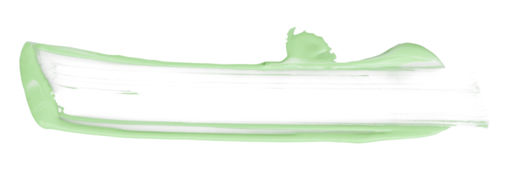 Separate broken green brush strokes on transparent background.