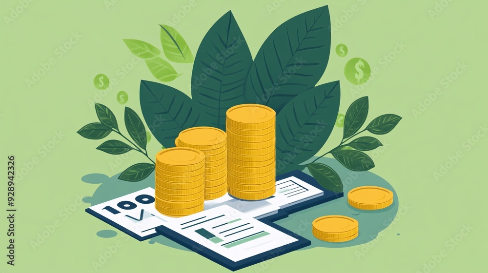 Poster An illustration showing the different types of investment accounts with visuals of how each account type works and its benefits Stock Photo with copy space