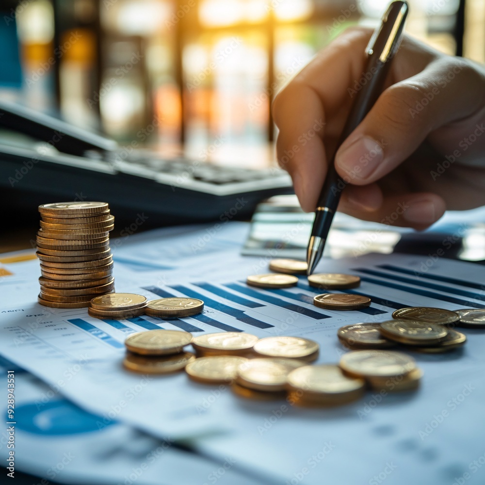 Poster An infographic explaining the benefits of setting financial boundaries with tips on how to manage spending and avoid debt Stock Photo with copy