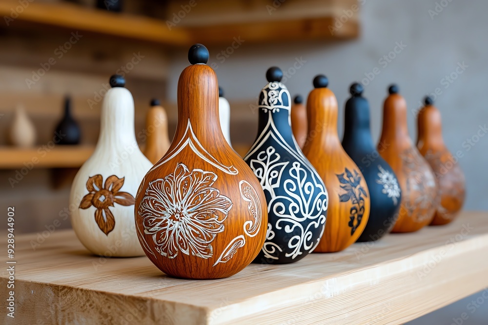 Aufkleber a minimalist image of gourds being carved with unique designs
