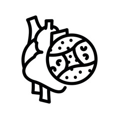 Infarct black line icon.