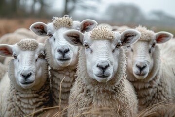 Fototapeta premium Close-up of Sheep in a Field