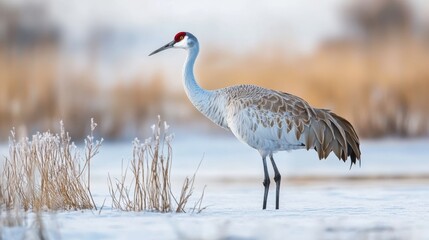 Fototapeta premium Sandhill Crane at Bosque