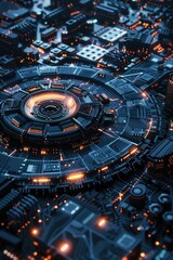 Obraz premium Futuristic City Nighttime Lightscape