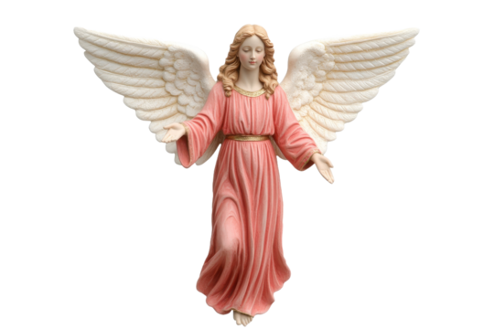 Elegant angel statue with wings, symbolizing peace and divinity, perfect for spiritual and artistic themes.