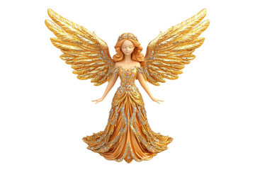 Fototapeta premium A beautiful angel figurine with delicate wings and an elegant gown, perfect for decoration or spiritual inspiration.