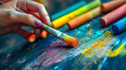 Vibrant Pastel Painting with Soft,Luminous Colors and Delicate Hues