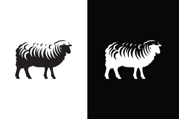 Sheep vector icon illustration on white background.