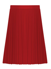 Red  pleated skirt. vector illustration