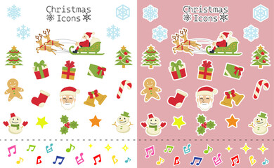 クリスマスのアイコン集(右側はパスのオフセット) © 深澤カラス