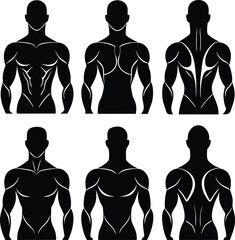 Fitness Artistic Silhouette Elements in Black
