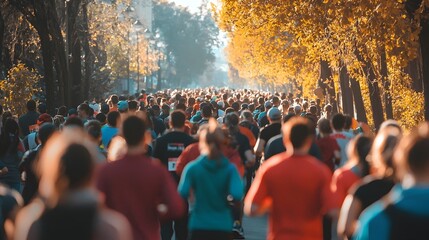 People Participating in a Charity Run Showcasing Community Spirit
