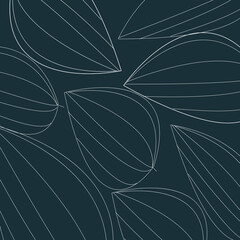 Seamless abstract Line Art Leaf Pattern for Textiles and Wallpapers. Minimalist Linear Leaf Design for Backgrounds.