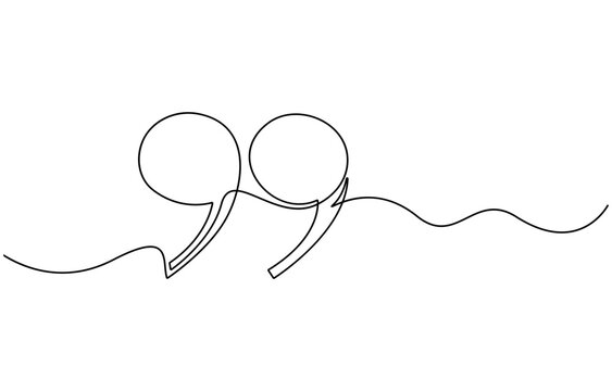 recommend clip art: quote mark icon symbol one line drawing, Single continuous line drawing of a quote mark
                    