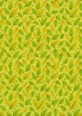 Fresh green leaf patterns bring a lively and natural feeling