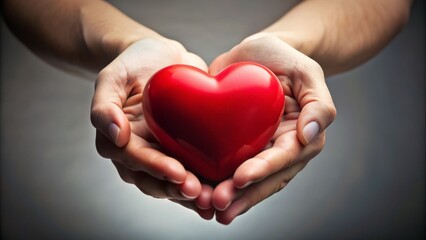 Fototapeta premium hand+holding+heart+isolated