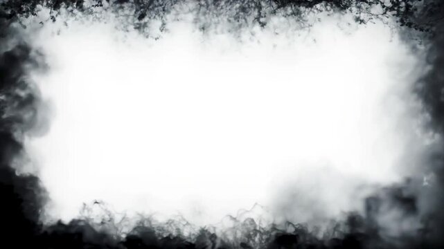 Abstract moves black smoke frame halloween background with copy space for design.