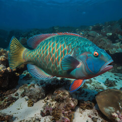 Fototapeta premium beautiful princess parrotfish 