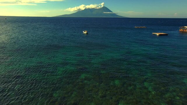 Ocean beach  lombok Mountine nature road motorcycle touring boat