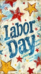 Obraz premium Labor Day text grunge banner