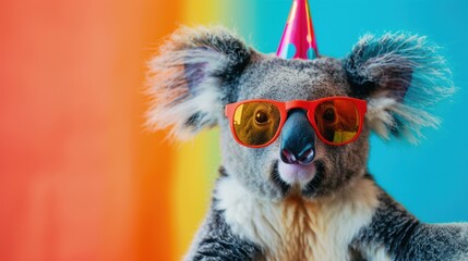 Fototapeta premium A koala wearing sunglasses, exuding a cool and relaxed vibe