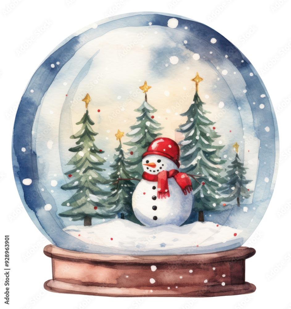 Wall mural png snowglobe christmas snowman winter.