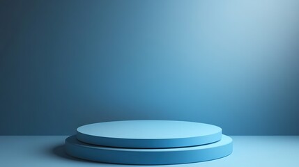 Serene Blue Podium: Minimalist Product Display Platform 