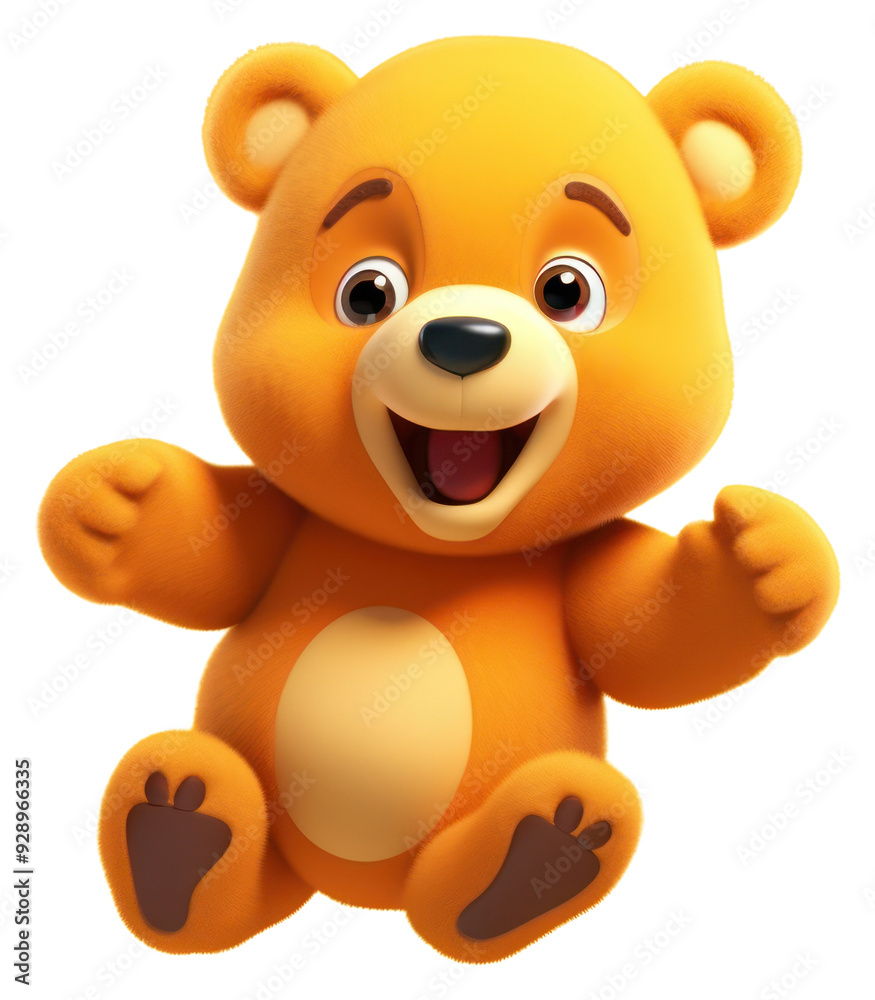 Poster PNG Bear toy anthropomorphic representation.