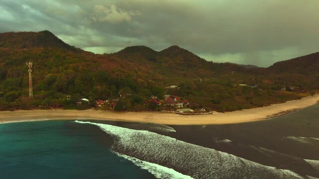 Ocean beach  lombok Mountine nature road motorcycle touring boat