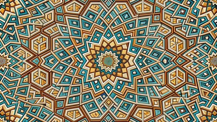 Intricate geometric pattern of interlocking squares with contrasting colors and rotated shapes, creating a mesmerizing Truchet tiling design with endless symmetry and visual appeal.