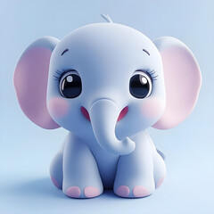 Adorable Baby elephant Illustration - AI Generative 
