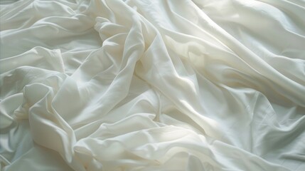 Obraz premium A close-up view of a bed with crisp white sheets, ideal for use in lifestyle and interior design images